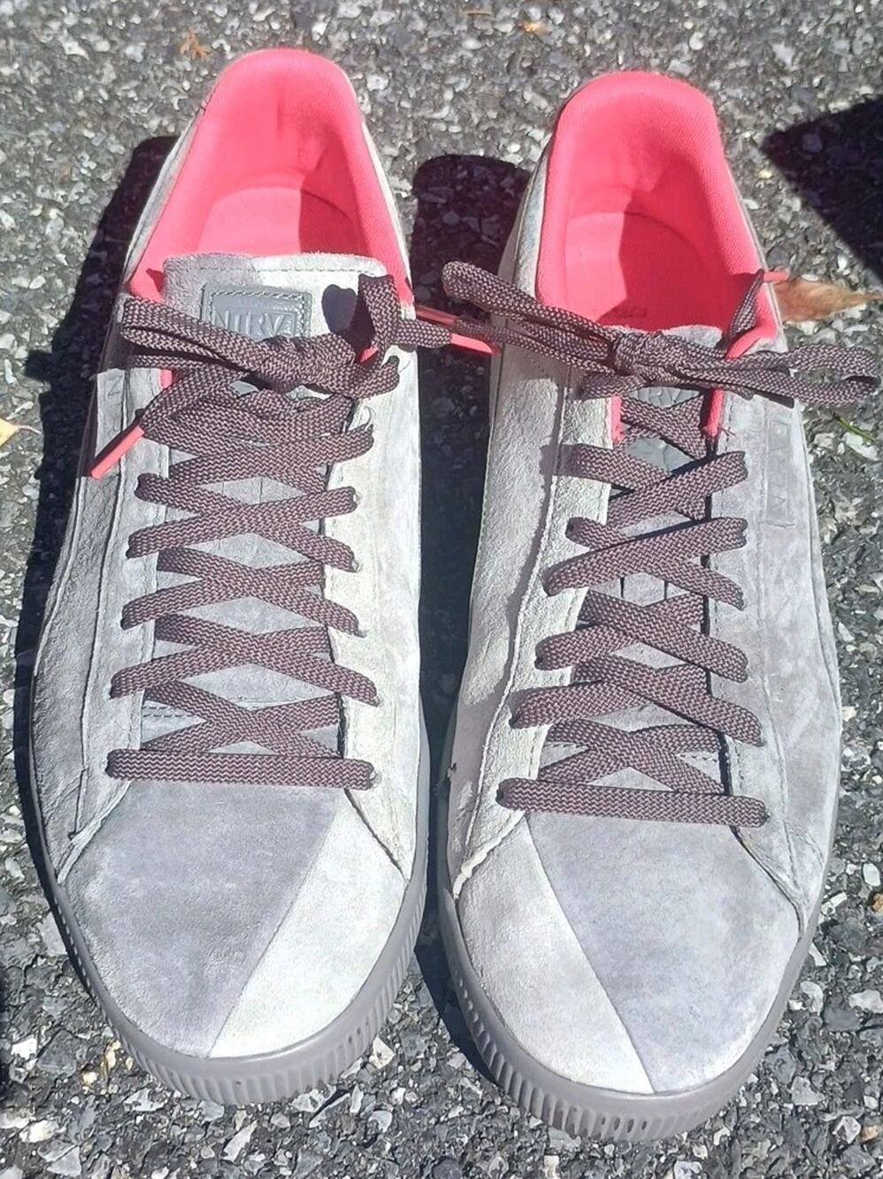 Puma X Staple Clyde Basketball Sneakers Gray suede 363674-02 Low Top Lace Up 13